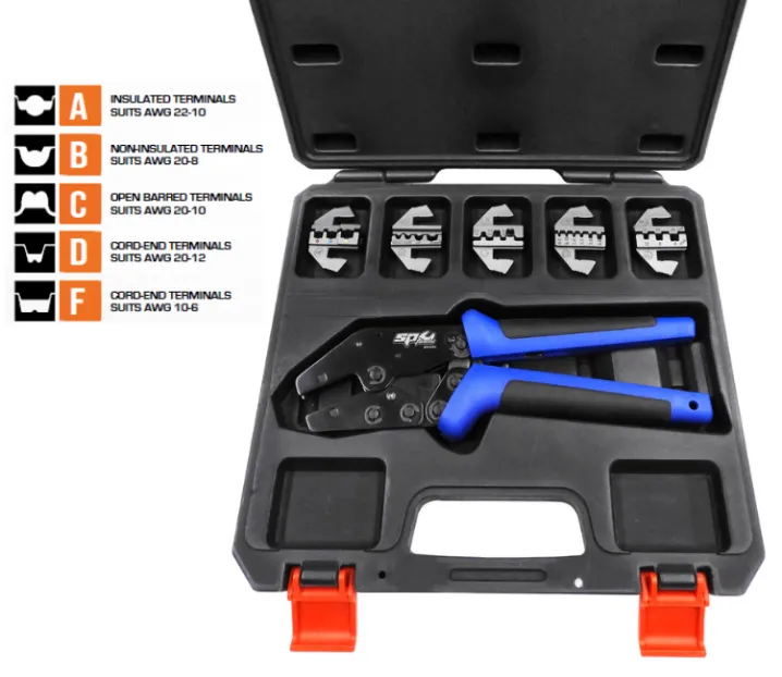 6PC Quick Change Crimper Kit - Deutsch Contacts, DTP/DT/DTM - Barrel Type, Solid Stamped & Formed