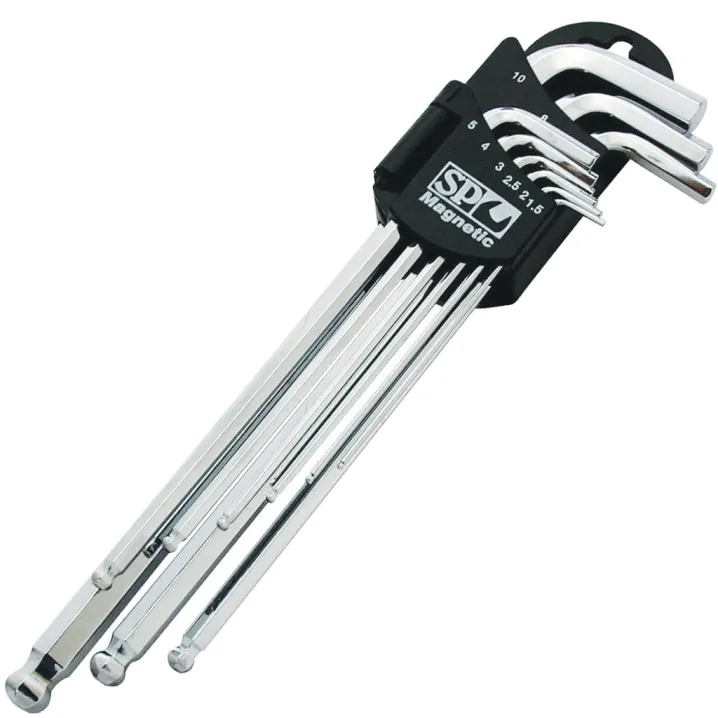 MAGNETIC BALL DRIVE HEX KEY SET - METRIC CHROME - 9PC