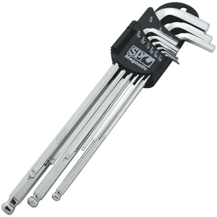 MAGNETIC BALL DRIVE HEX KEY SET - SAE CHROME - 9PC
