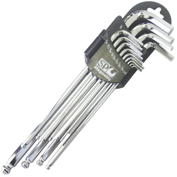 MAGNETIC BALL DRIVE HEX KEY SET - SAE CHROME - 13PC