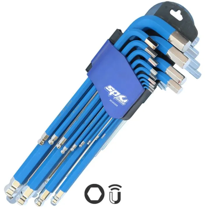 JUMBO MAGNETIC BALL DRIVE HEX KEY SET - METRIC COLOUR CODED BLUE- 13PC