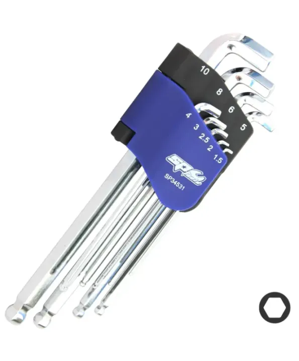 Ball Drive Hex Key Set - Stubby - Metric - Colour Coded (BLUE) - 9pc