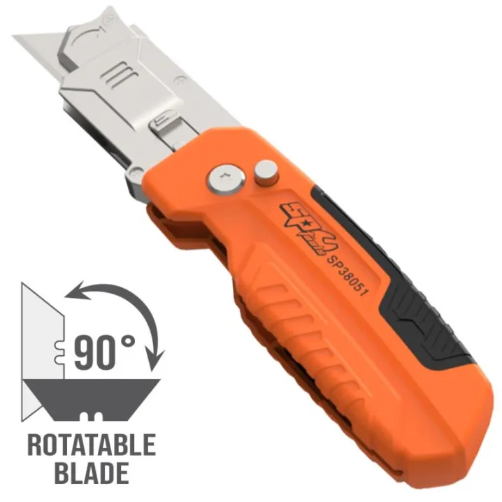 Utility Knife - Folding Lock-back - 90Deg Rotatable Blade