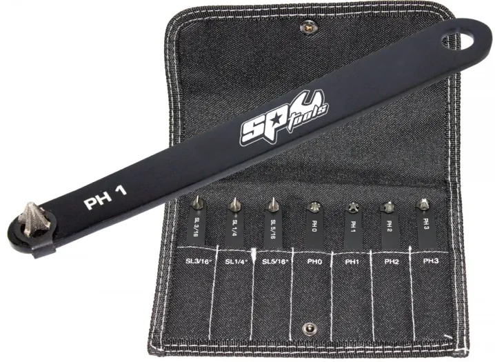 MINI SPANNER BIT SET - LOW PROFILE - SLOTTED & PHILLIPS - 7PC