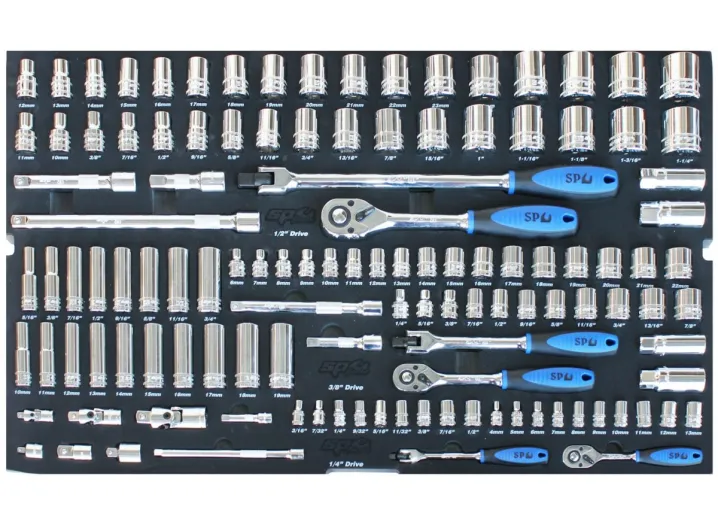 FOAM TRAY - METRIC/SAE - 122PC - SOCKETS & ACCESSORIES INCLUDED