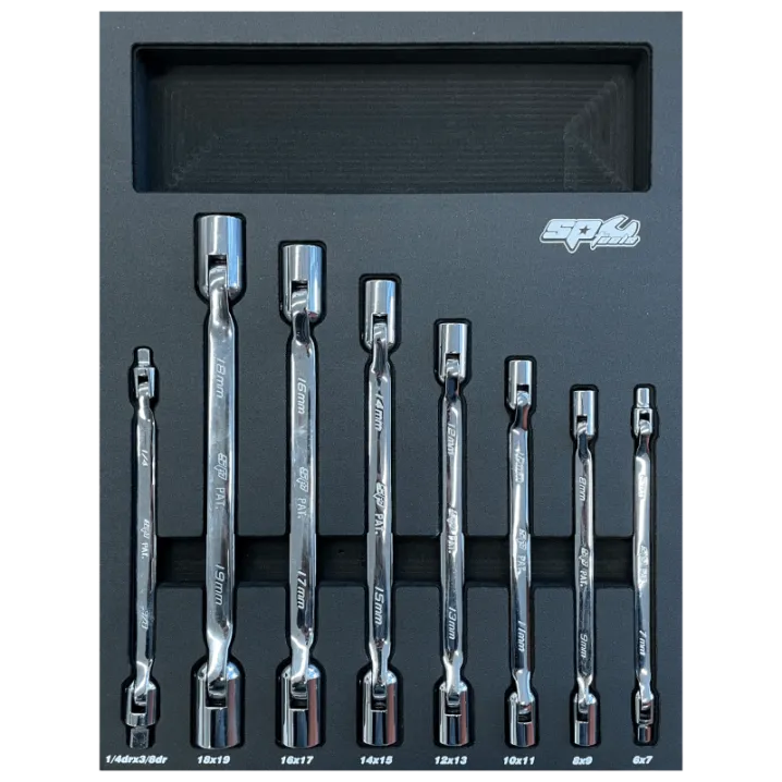 Dual Flexhead Socket Spanner Set - 8PC - House in EVA Foam