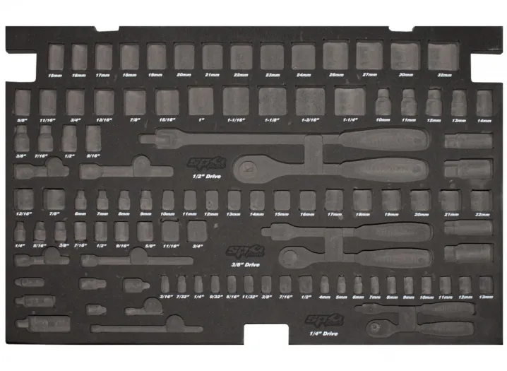 EVA FOAM TOOL STORAGE (103PC METRIC/SAE) - SOCKETS