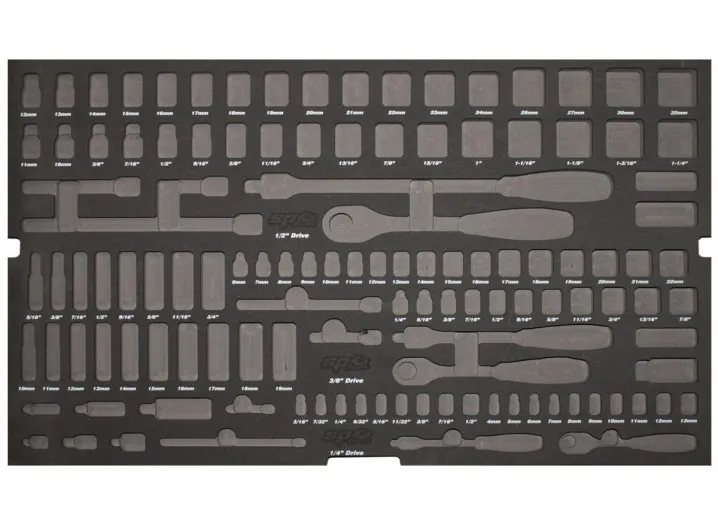 EVA FOAM TOOL STORAGE (122PC METRIC/SAE) - SOCKETS