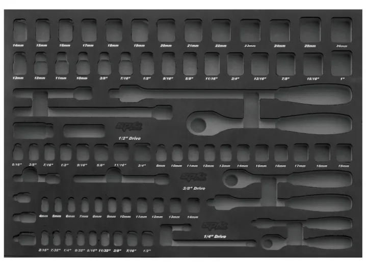 EVA FOAM TOOL STORAGE (84PC METRIC/SAE) - SOCKETS
