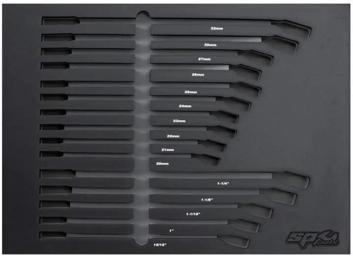 EVA FOAM TOOL STORAGE (15PC METRIC/SAE) - SPANNERS