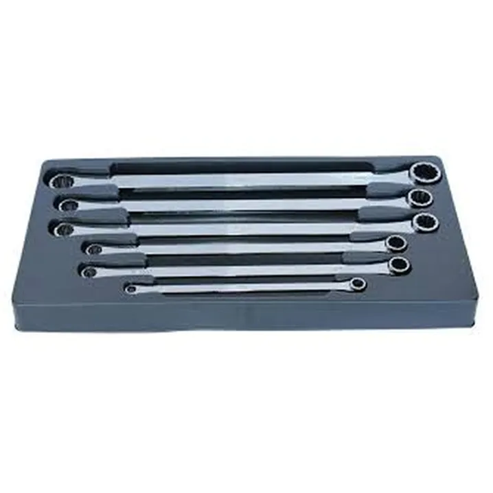 DOUBLE RING LONG SPANNER SET - 0° OFFSET - METRIC - 6PC