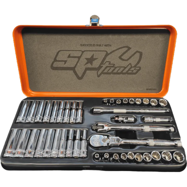 1/4"DR SOCKET SET - 6PT & 12PT METRIC/SAE - 43PC