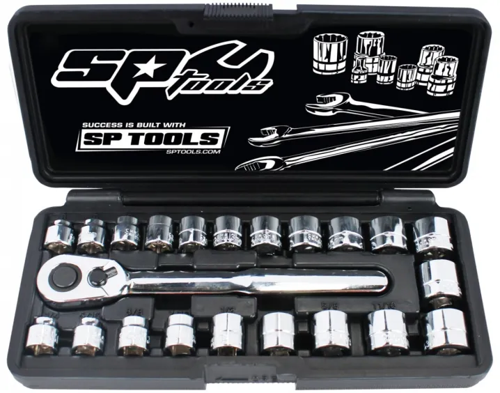 3/8"DR SOCKET SET - LOW PROFILE ( STUBBY) - METRIC/SAE - 22PC