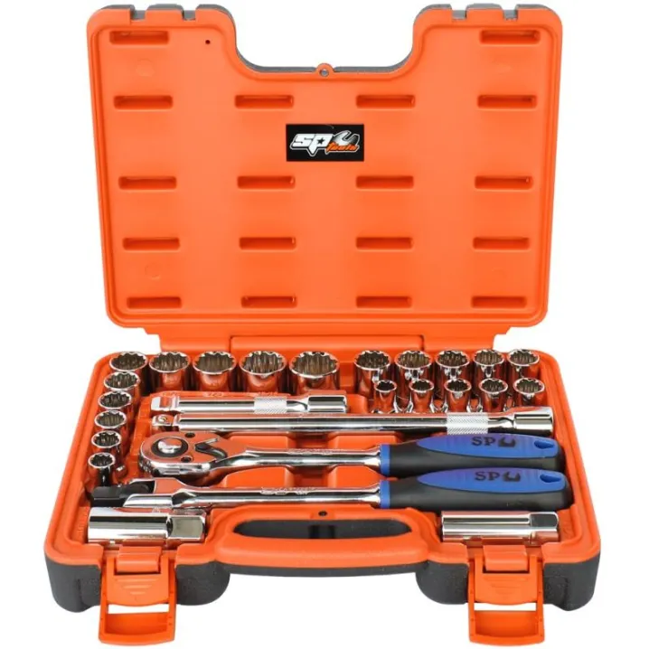 1/2"Dr Socket Set in X-Case - 12pt Metric/SAE - 26pc