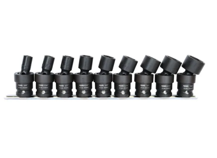 1/2"Dr Impact Socket Rail Set - 6pt SAE Swivel - 9pc