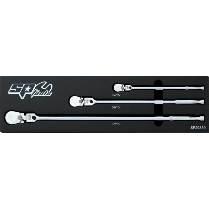 RATCHET SET 1/4,3/8,1/2DR 90T S/ FLEX HEAD L