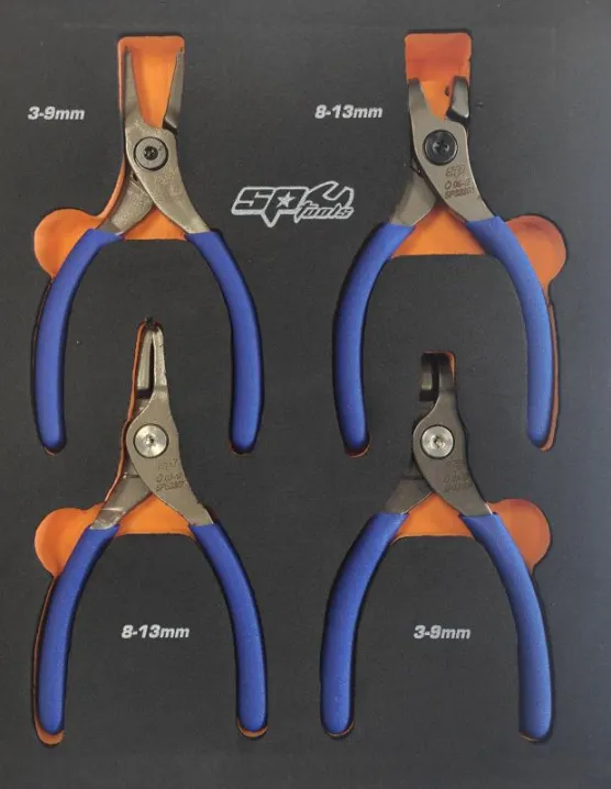 4pc External & Internal Circlip Plier Set 140mm - EVA FOAM