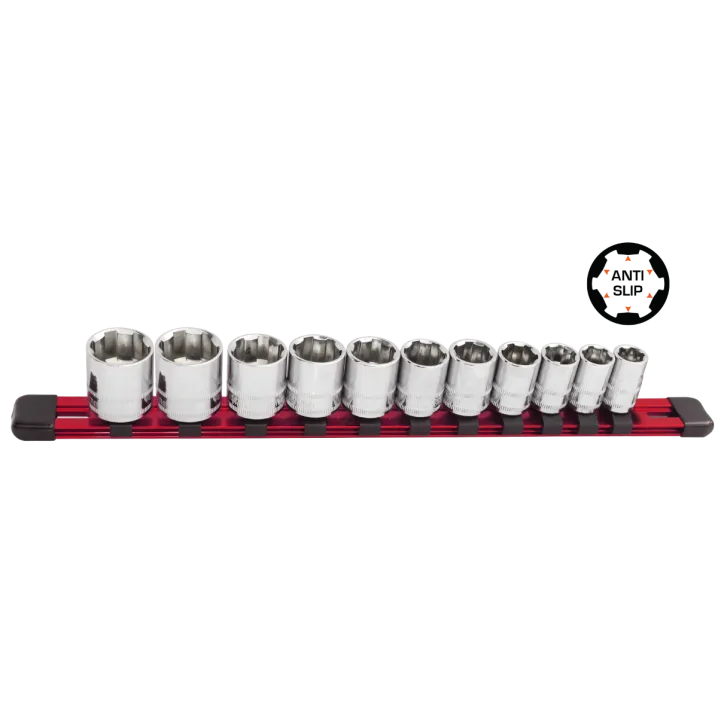XTREME GRIP SOCKET 1/2DR 11PC SAE 3/8-1 ANTI-SL