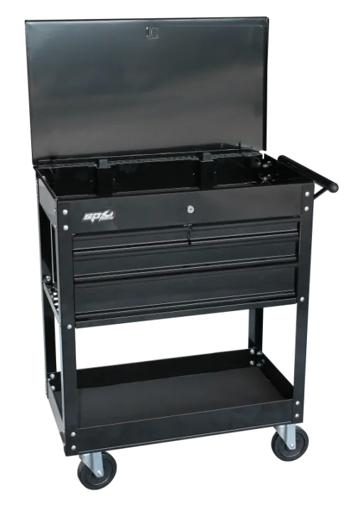 Diagnostic Trolley - 4 Drawer Black/Black