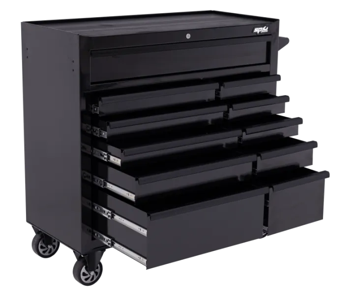 Custom Series Roller Cabinet - 11 Drawer - Black/Black