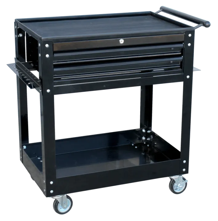 Tool Trolley - 2 Shelf - Black/Black