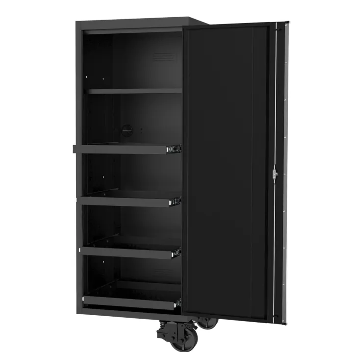 27\" USA SUMO SERIES SIDE CABINET - 4 ROLLER SHELVES & 1 FIXED SHELF - BLACK/CHROME