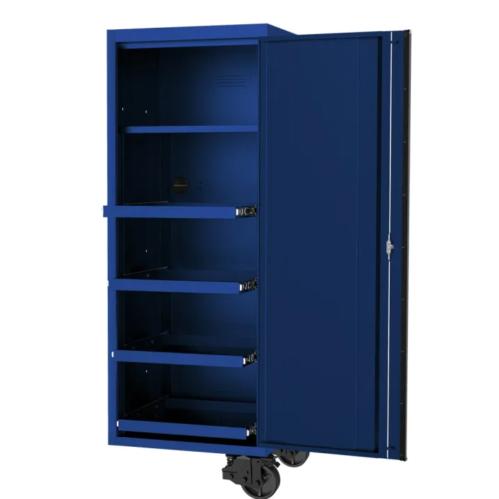 27\" USA SUMO SERIES SIDE CABINET - 4 ROLLER SHELVES & 1 FIXED SHELF - BLUE/BLACK