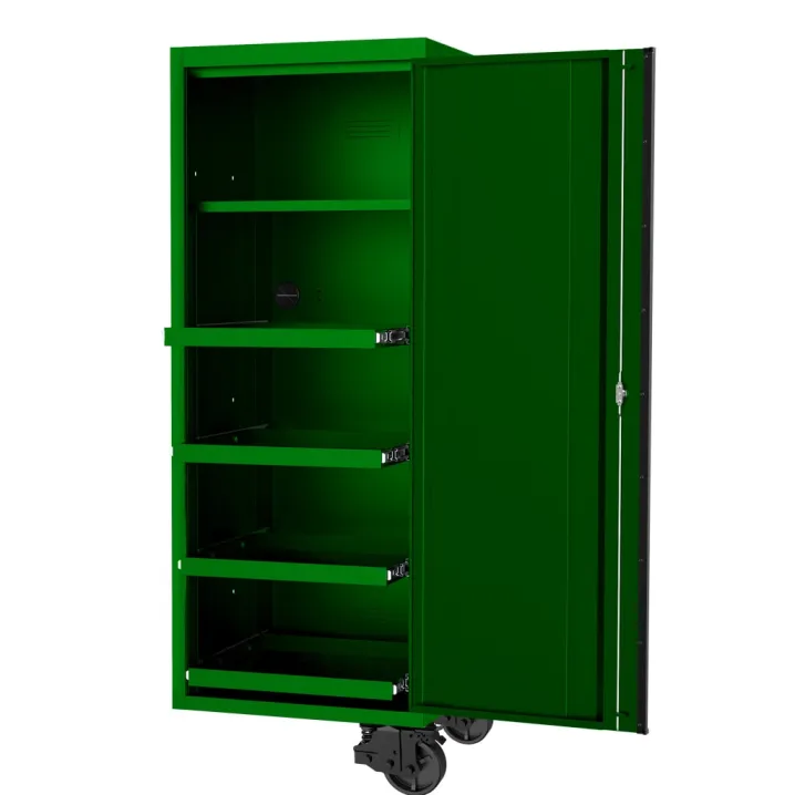 27\" USA SUMO SERIES SIDE CABINET - 4 ROLLER SHELVES & 1 FIXED SHELF - GREEN/BLACK