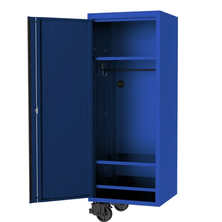 27" USA SUMO SERIES SIDE CABINET - 3 FIXED SHELVES & CLOTHES HANG RAIL - BLUE/BLACK