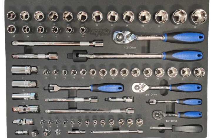 Foam Tray - Metric Only - 67PC - Sockets & Accessories Included