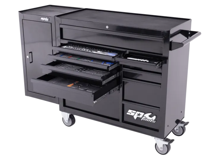 Custom Series Roller Cabinet Tool Kit with Side Cabinet - 236pc - Metric/SAE - Black/Black