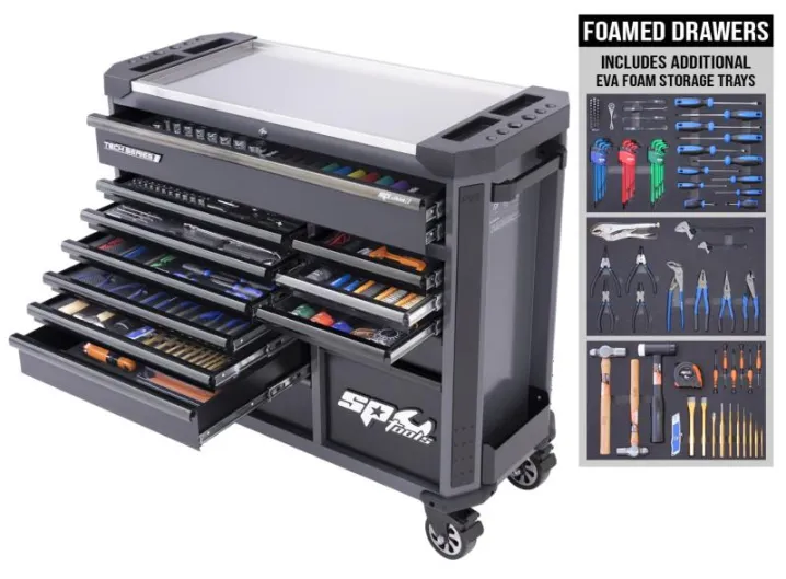 Tech Series Master Technician Roller Cabinet Tool Kit - 408pc - Metric Only - Diamond Black BONUS EVAS