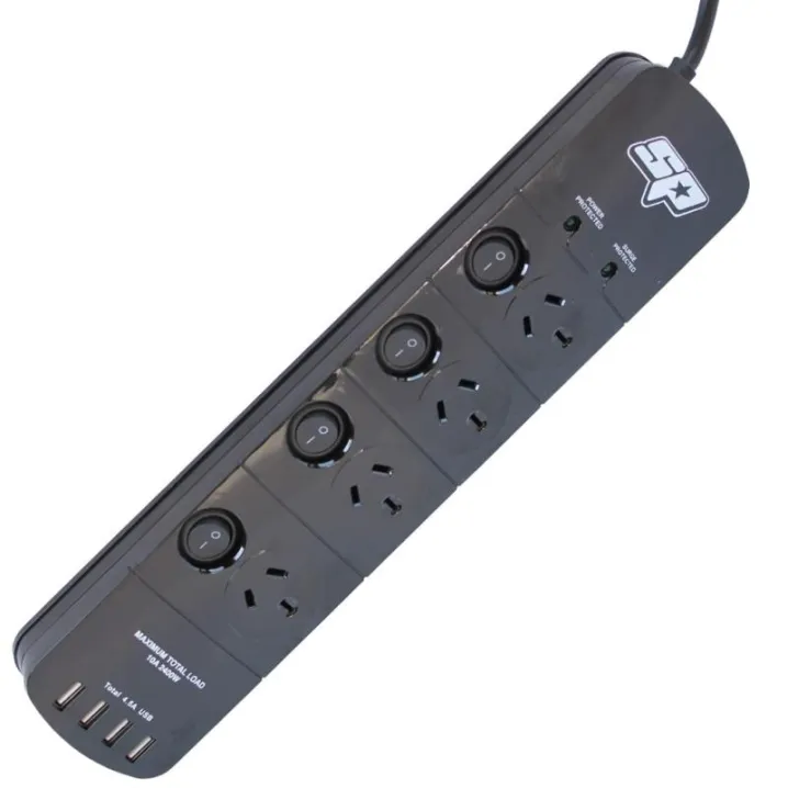 Power Board - 4 Outlet - 4 USB Ports