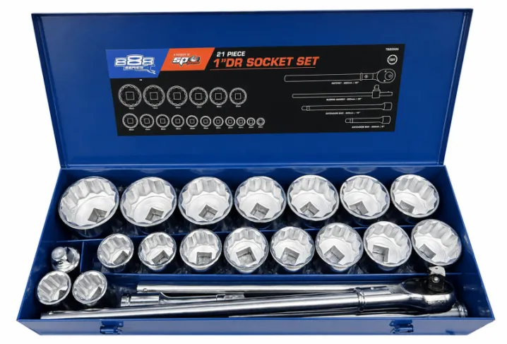 888 1DR SOCKET SET - 12PT 21PC METAL BOX