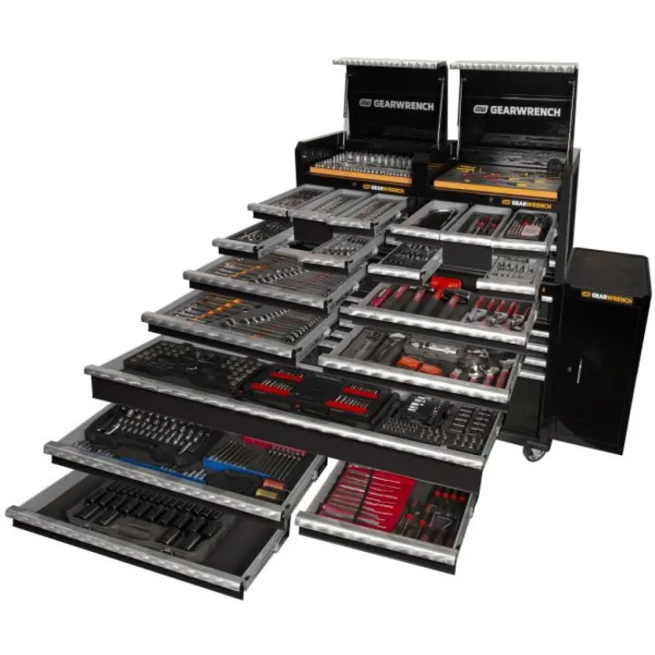 638 PIECE COMBINATION TOOL KIT + 28 INCH CHESTS (x2) + 58 INCH TROLLEY + SIDE CABINETS (x2)