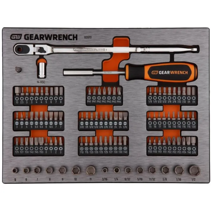 106PC 1/4 INCH DRIVE MICRO BITS SET IN EVA TRAY