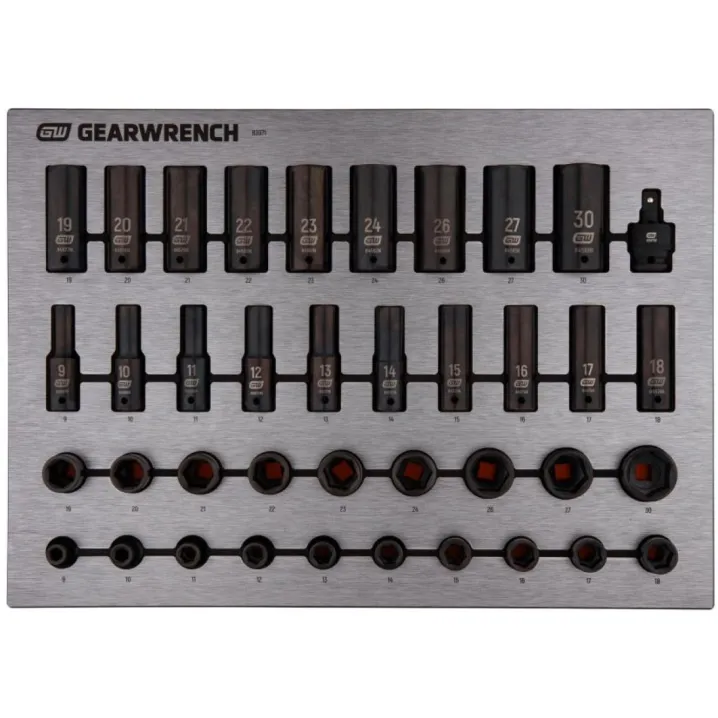 39PC 1/2 INCH DRIVE IMPACT SOCKET SET IN EVA TRAY