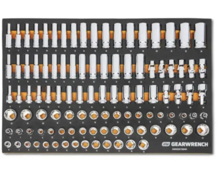 GEARWRENCH 104PC 3/8 IN DRIVE MASTER MET SOCKET SET IN EVA TRAY