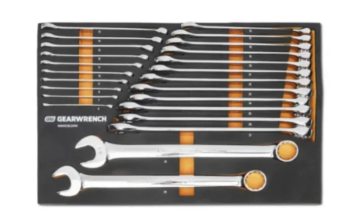 GEARWRENCH 24PC 12PT LONG PAT COMB MET WRENCH SET IN EVA TRAY