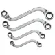 4 PC. 12 POINT REVERSIBLE S-SHAPE DOUBLE BOX RATCHETING SAE WRENCH SET