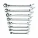 8 PC. 12 POINT REVERSIBLE RATCHETING COMBINATION SAE WRENCH SET