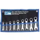 GEAR DRIVE ROE SPANNER SET - FLEX HEAD STUBBY - SAE - 9PC