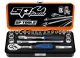 1/4"DR SOCKET SET - METRIC/SAE - 23PC - 12 POINT
