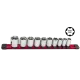 1/4"DR 10PC SAE X-Treme Grip Socket Rail Set