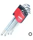 Ball Drive Hex Key Set - Stubby - SAE - Colour Coded (RED) - 9pc