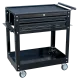 TOOL TROLLEY - 2 SHELF - BLACK/BLACK