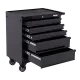 Custom Series Roller Cabinet - 5 Drawer - Black/Black