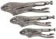 3pc Curved Jaw Locking Plier Set