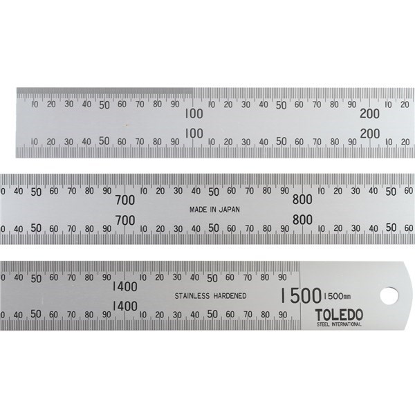 STAINLESS STEEL SINGLE SIDED RULE METRIC - 1500MM
