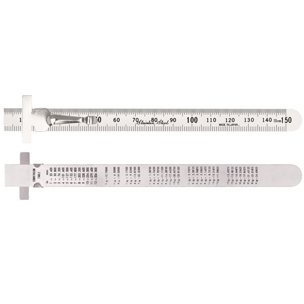 POCKET CLIP RULE DOUBLE SIDED METRIC - 150MM